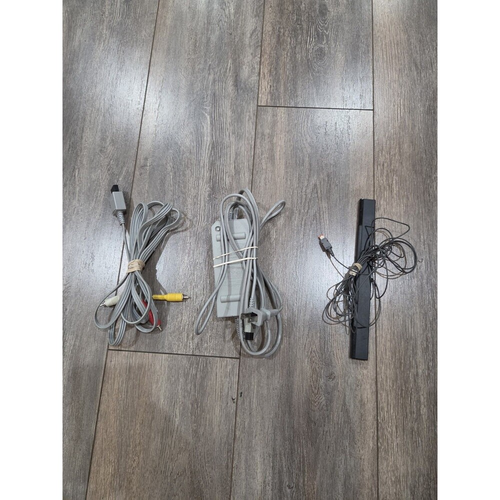 Original OEM Nintendo Brand Wii Power Cord, AV Cable, Sensor bar Bundle - TESTED